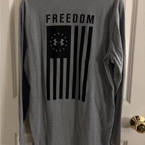 Under Armour Gray Long Sleeve 'Freedom' Graphic Tee